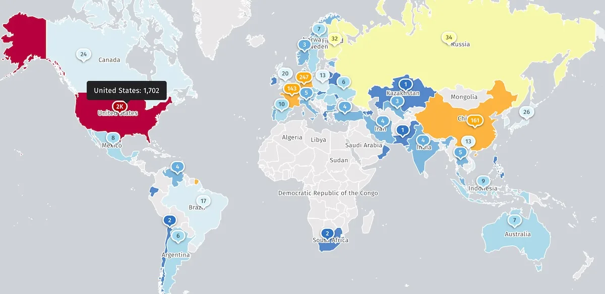 Internet-exposed GitLab CE instances Internet-exposed GitLab CE instances (Shadowserver)