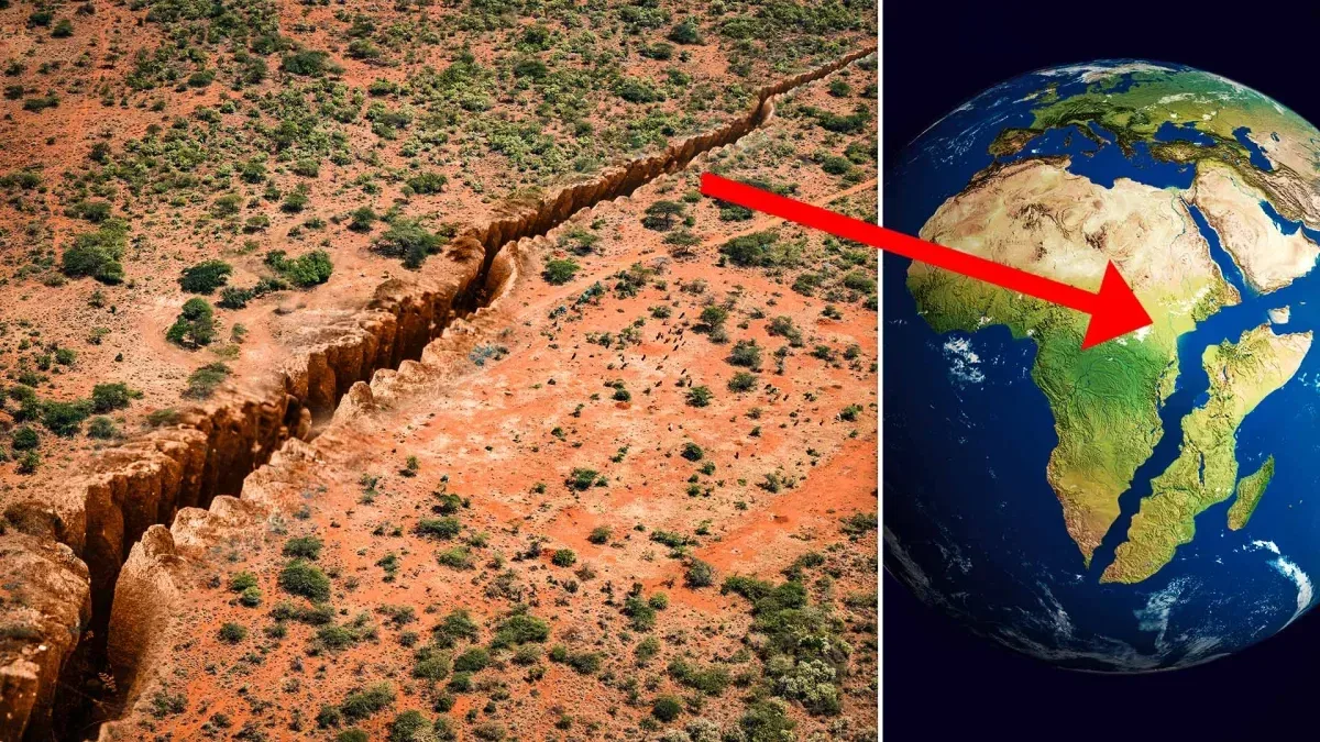 60 kilometer lang sprekk åpnet seg i Afrika på ti dager