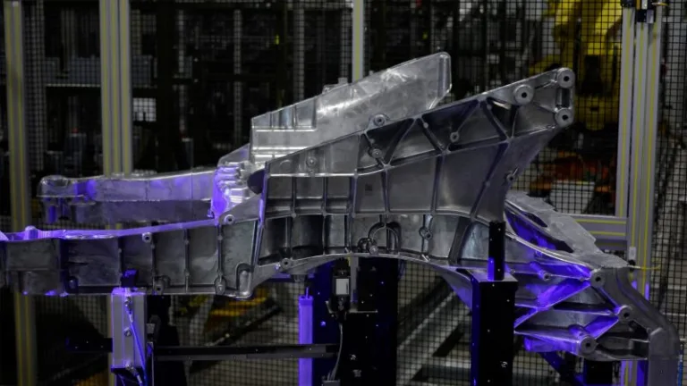 Ford Fathom aluminum unicasting during optical scanning A Fathom unicasting at Ford’s Shelbyville Technical Center (Image: Ford)