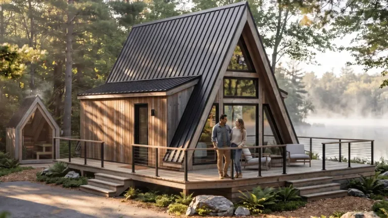 Dette A-formede minihuset er laget for komfortable helgeturer