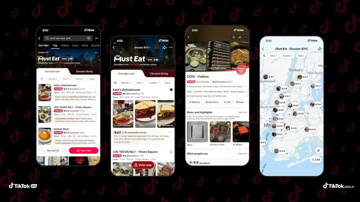 TikTok lanserer restaurantguide basert på over 40 millioner innlegg og kommentarer