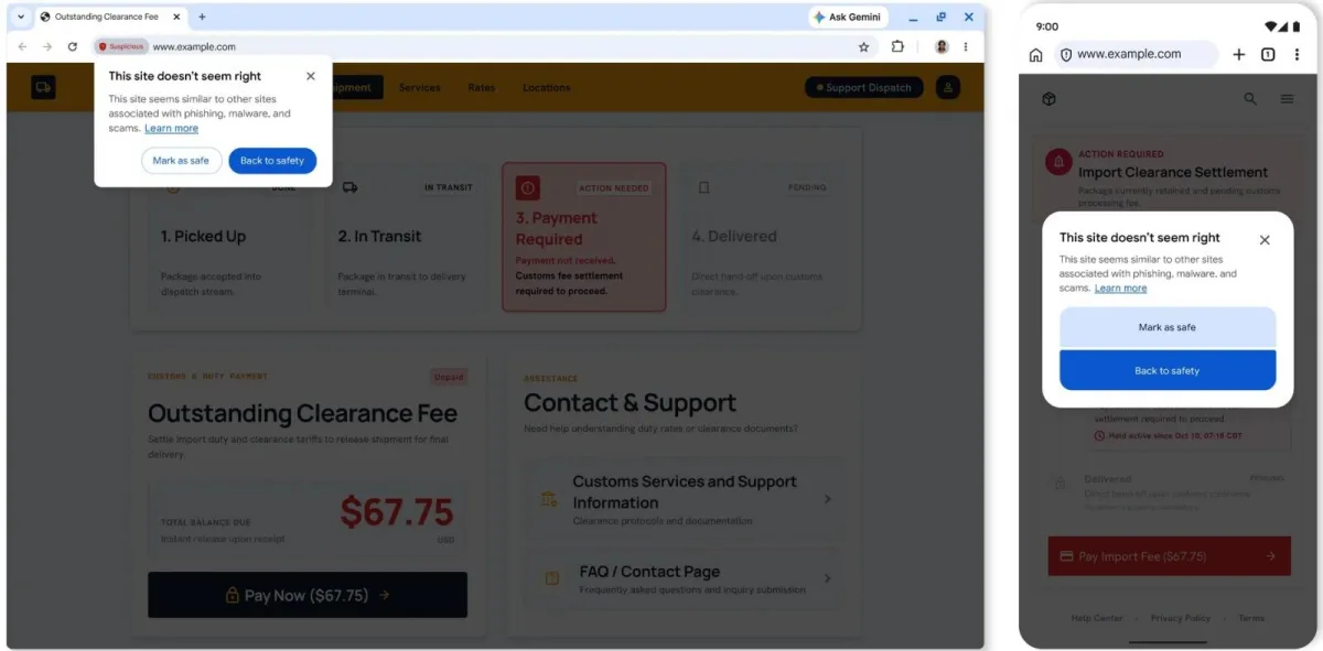 Chrome bruker Gemini til å oppdage svindelsider og ClickFix-angrep