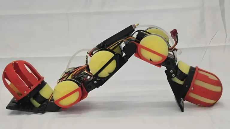 Robotormen WorMa bruker vannballonger til å klatre, svømme og ta trapper